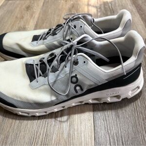 On Running Men's Black and White Athletic Shoes